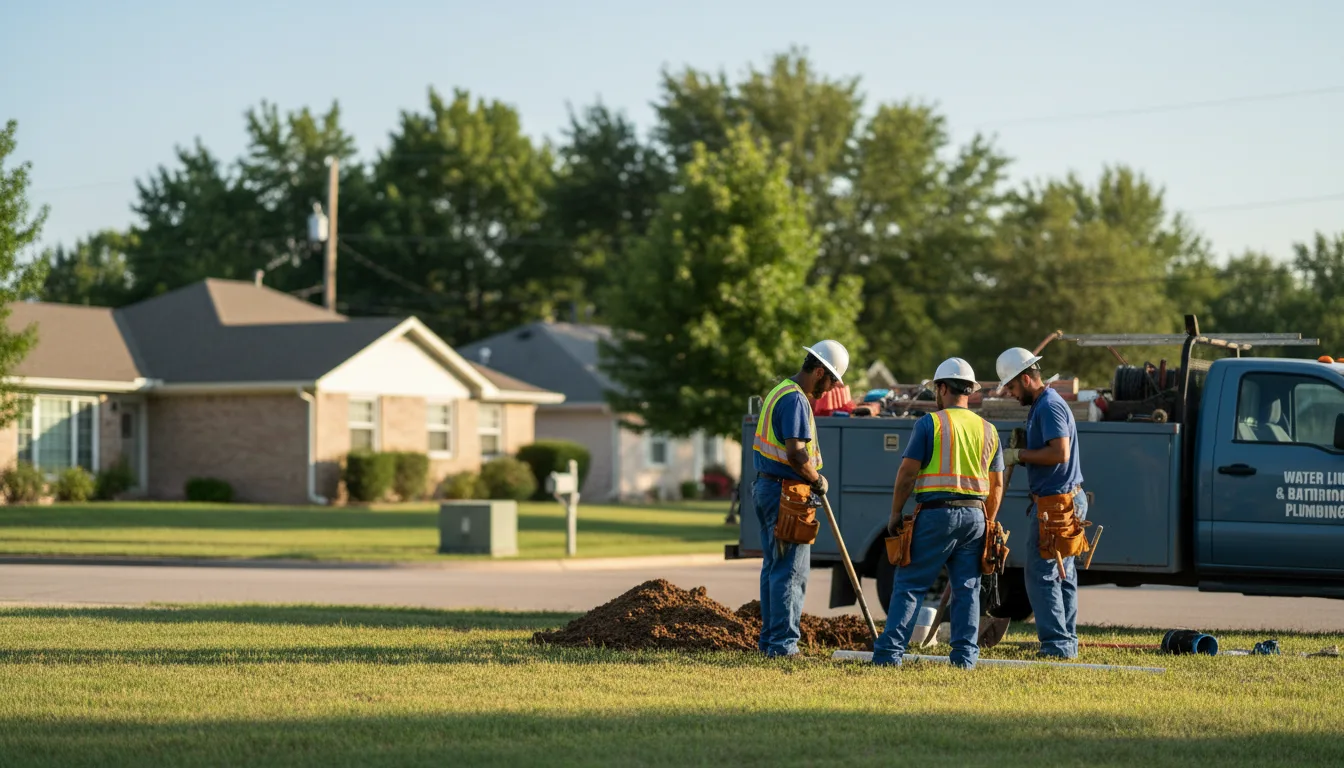 Residential water line and bathroom plumbing service in Beckemeyer, IL